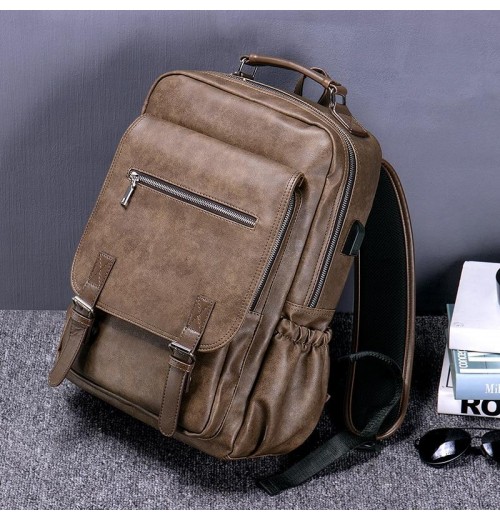 Leather 15 inch Laptop Backpack