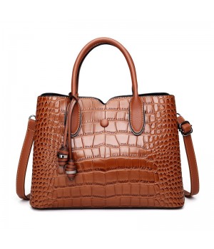 Croc Embossed Leather Tote