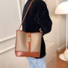 Two Tone Leather Tote Bag