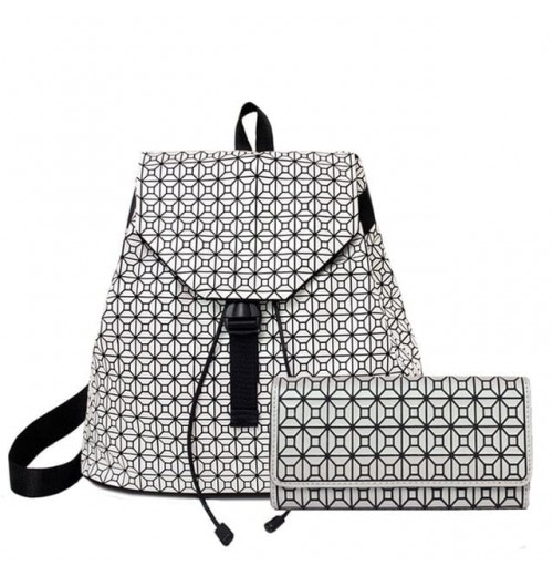 Geometric Drawstring Backpack