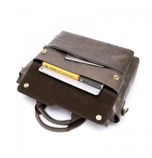 Leather Messenger Bag for 15 inch Laptop