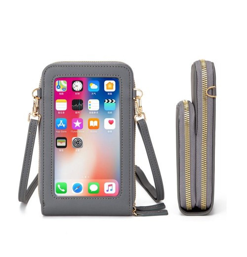 Touch Screen Waterproof Leather Crossbody Phone Bag