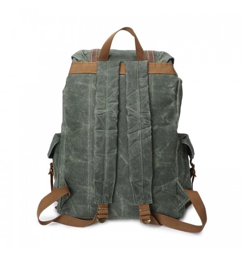 Canvas Leather Rucksack 15.6 Backpack