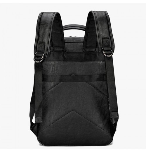 Black Leather Backpack 15 inch Laptop