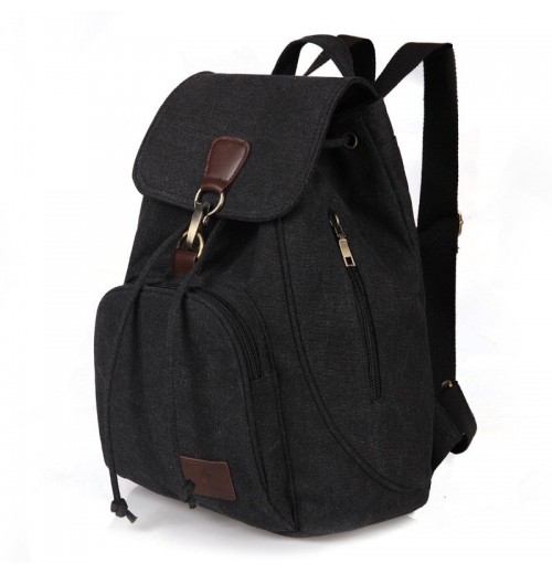 Canvas Drawstring 15.6 Backpack With Flap