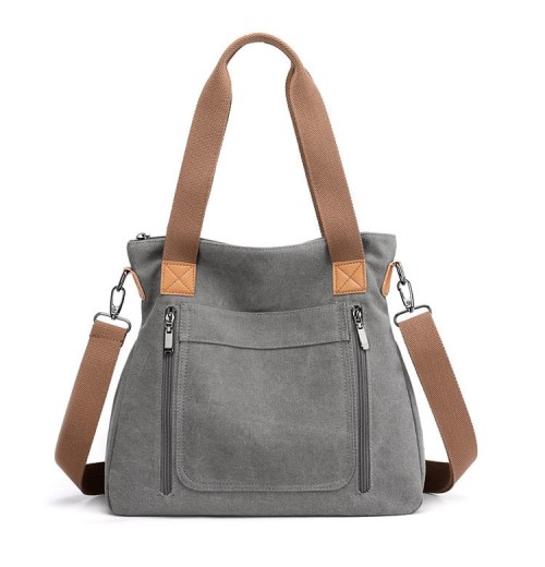 Large Zip Top Canvas Tote Bag