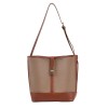 Two Tone Leather Tote Bag