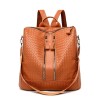 Woven Leather Convertible Backpack