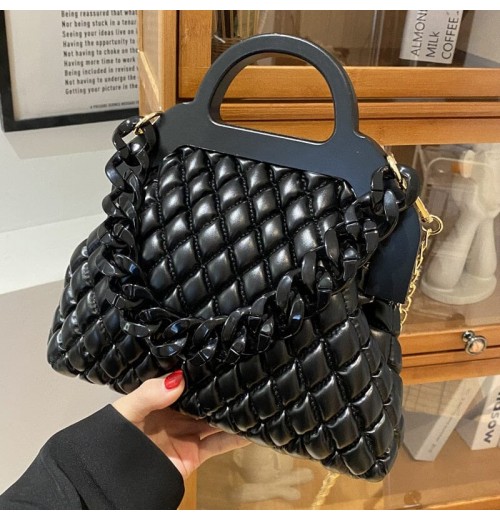 Black Croc Tote Bag