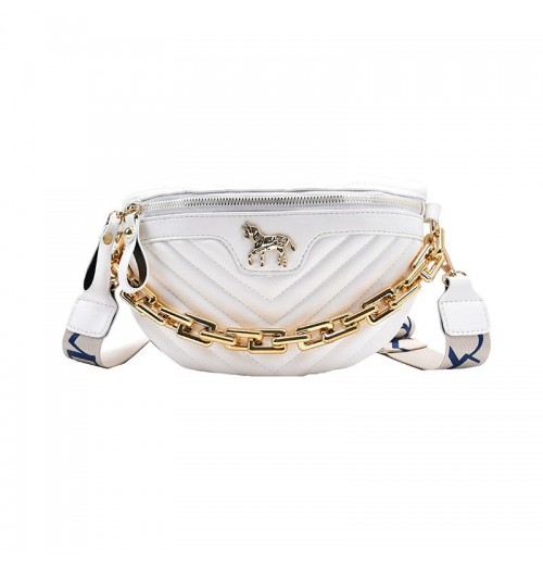 Leather Fanny Pack With Chain