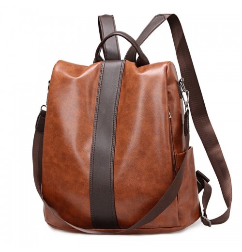 Leather Travel Backpack Anti Theft