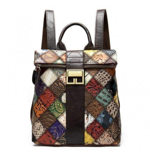 Patchwork Backpack Purse