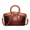 Leather Croc Tote Bag